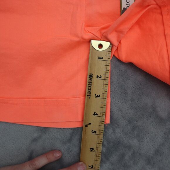 Ponny Tail Shorts Womens S Neon Orange Flat Front Mid Rise Slash Pockets Chino - Picture 5 of 16